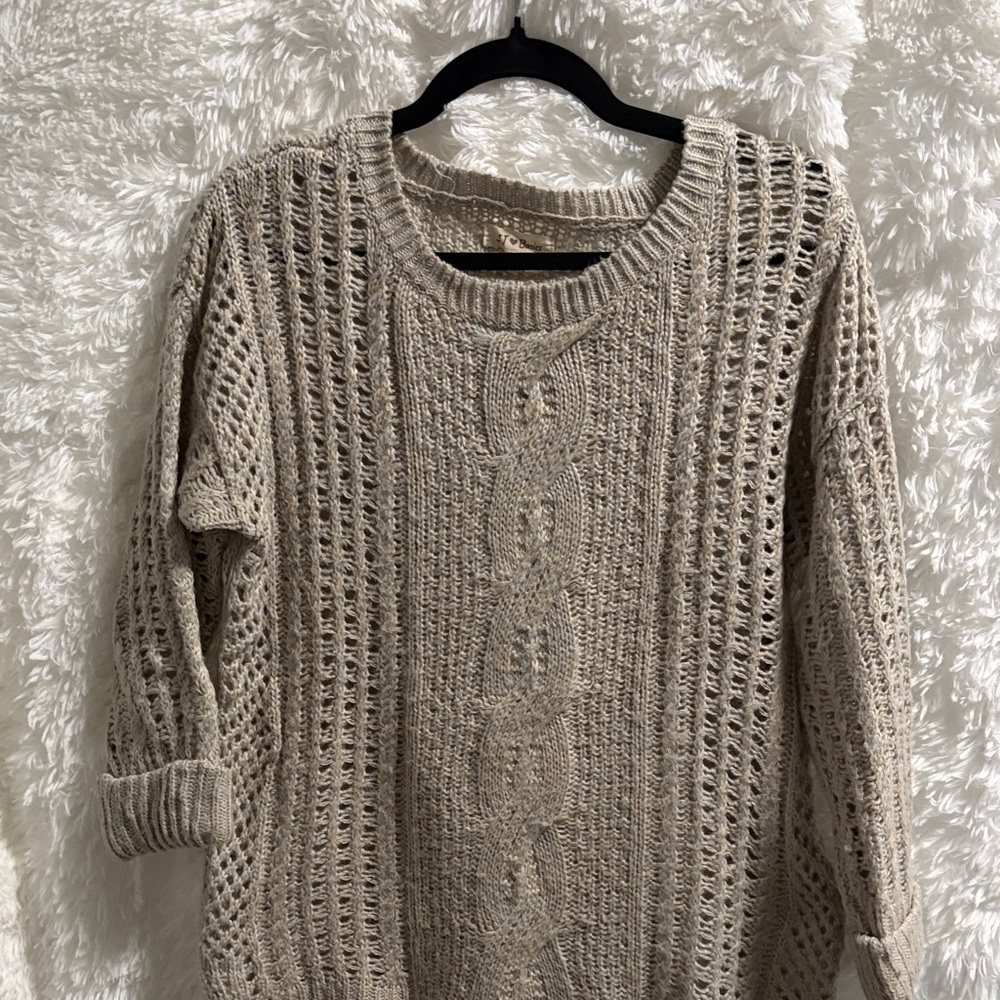 Cozy Taupe Knit Sweater